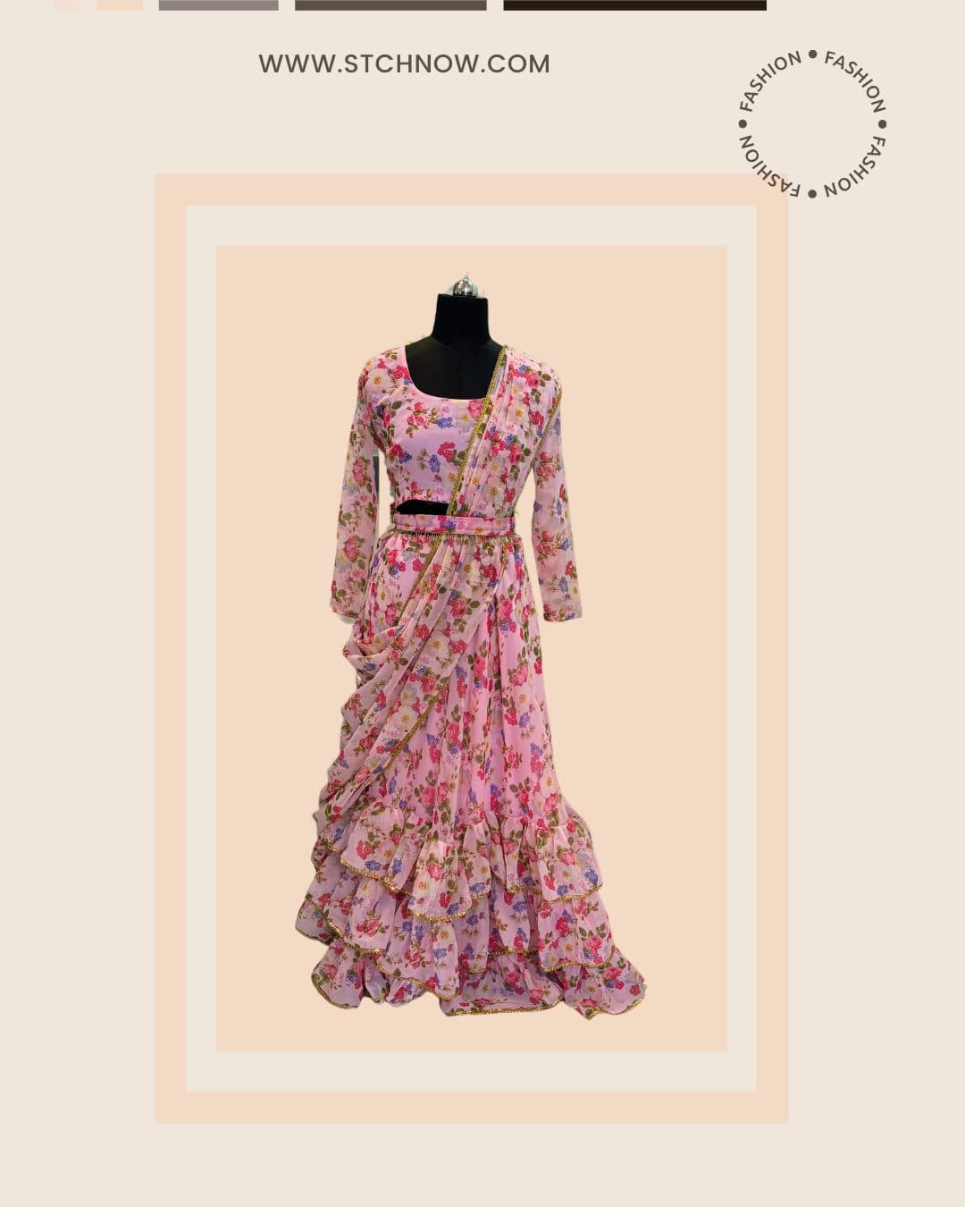 Ruffle Saree Gown